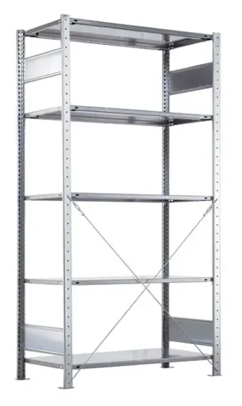 Gulvstående, robust lagerreol B1300 x D400 x H2000 mm 