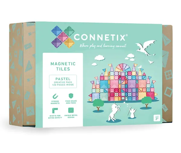 Connetix kreativt sett pastell 120 deler 