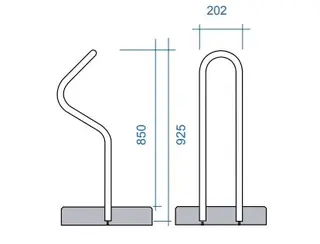 Publicus sykkelstativ for betongsokkel B20 x D85 x H93 cm