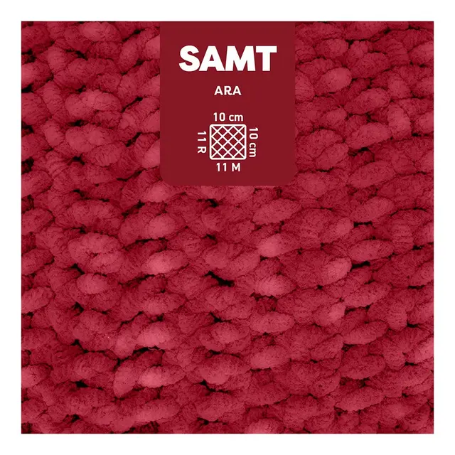 Chenillegarn rød 100 g 