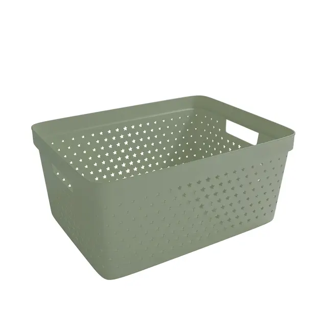 Oppbevaringskurv lav grønn B35 x D27 x H16 cm 