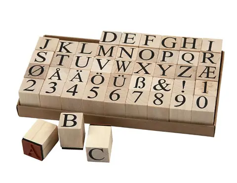 Stempelsett 15 mm L20 x B20 mm, 45 stk 