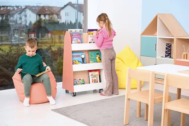 Quadro bokreol tosidig lakserosa B90 x D38 x H98 cm 