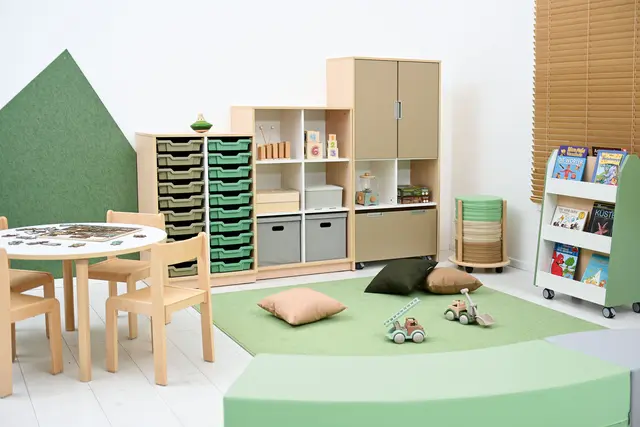 Quadro bokreol tosidig olivengrønn B90 x D38 x H98 cm 