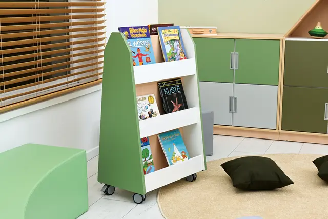 Quadro bokreol tosidig olivengrønn B90 x D38 x H98 cm 