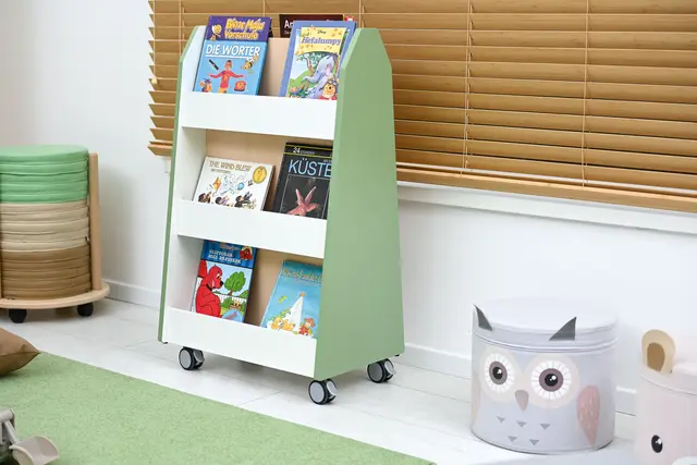 Quadro bokreol tosidig olivengrønn B90 x D38 x H98 cm 