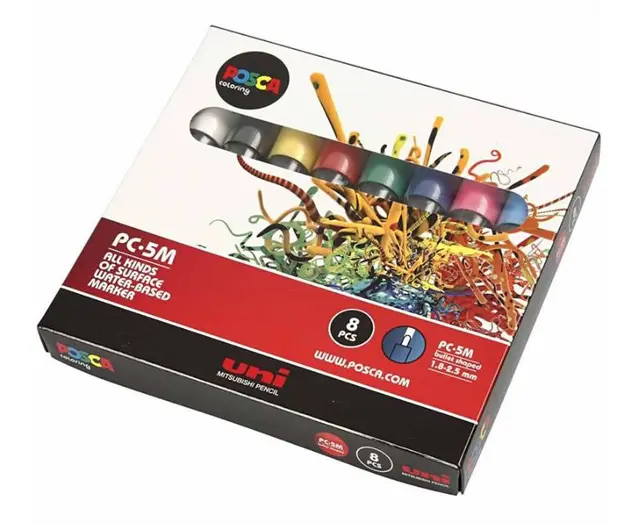 Posca tusj medium Ø2,5 mm, 8 stk 