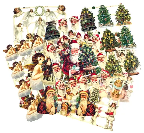 Glansbilder nisser og engler 30 ark 