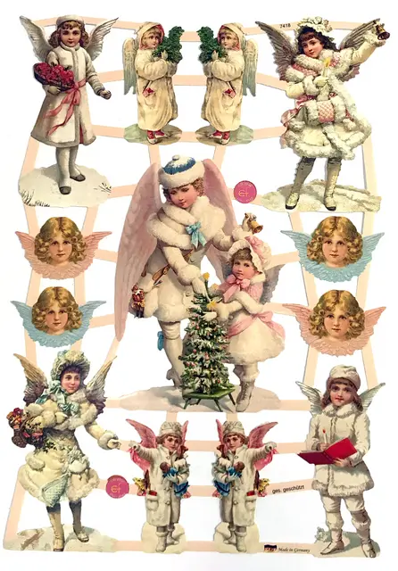 Glansbilder nisser og engler 30 ark 