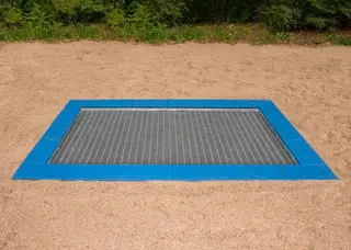 Kvadratisk trampoline M L200 x B200 cm hoppeflate L150 x B150 cm