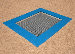 Rektangulær trampoline L L300 x B200 cm hoppeflate L250 x B150 cm