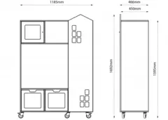 Kubus lesekrok m/oppbevaringskasser B118,5 x D46,6 x H159,5cm