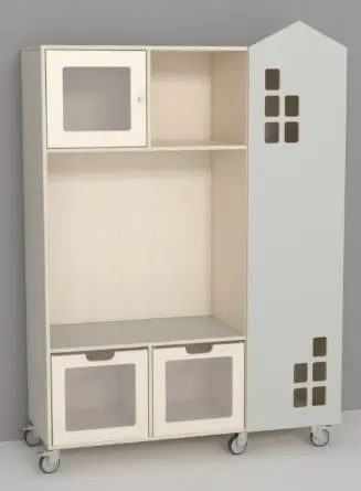 Kubus lesekrok m/oppbevaringskasser B118,5 x D46,6 x H159,5cm 