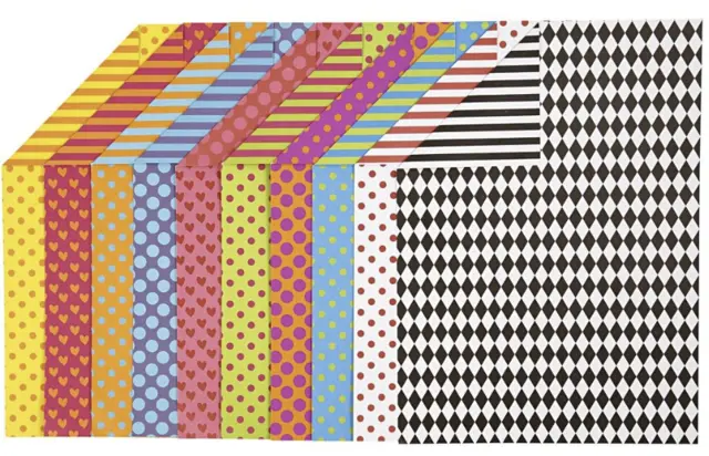 Mønstrete kartong A4, 20 stk 