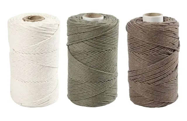 Macramè-snor råhvit L198 m 