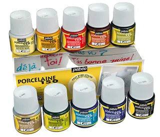 Porselensmaling startsett 10 stk x 45 ml