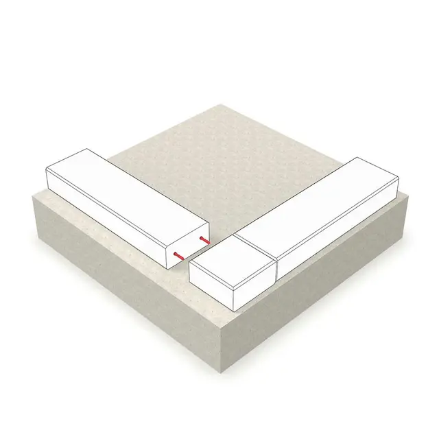 Støtdempende trinn hjørnemodul L30 x B30 x H15 cm 