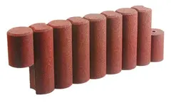 Støtdempende kantelement L115 x B15 x H40 cm, rødbrun