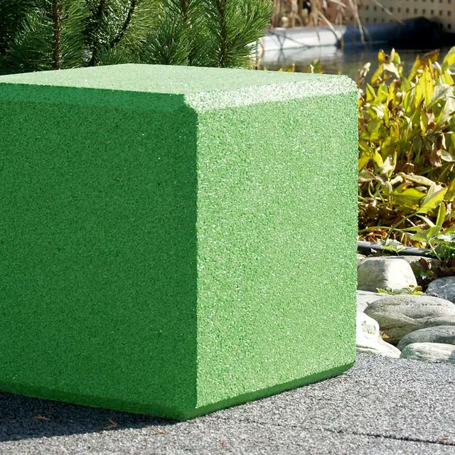 Støtdempende sittekube EPDM grønn L40 x B40 x H40 cm, Signalgrønn 