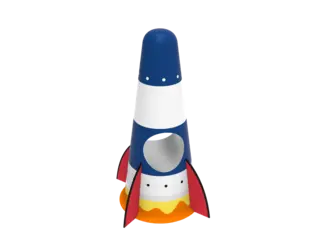 Space shuttle gummifigur 3D L140 x B140 x H210 cm
