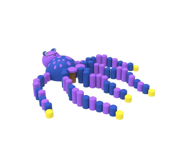 Blekksprut gummidyr 3D-figur L475x B480 x H85 cm 