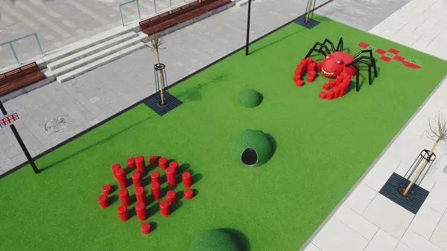 Krabbe gummidyr 3D-figur L350 x B300 x H90 cm 