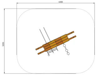 Hexa klatrehytte L341,8 x B316,8 x H190 cm
