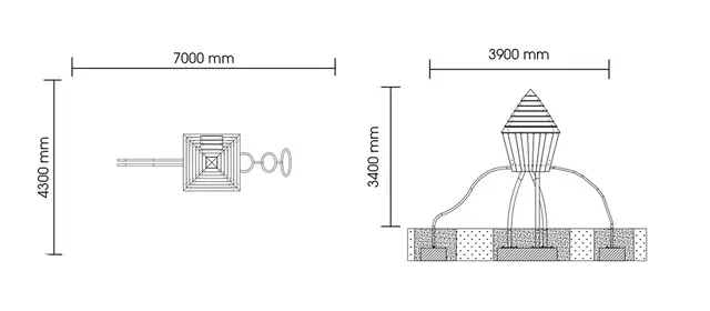 Silva 1 lekeapparat L390 x B140 x H330 cm 
