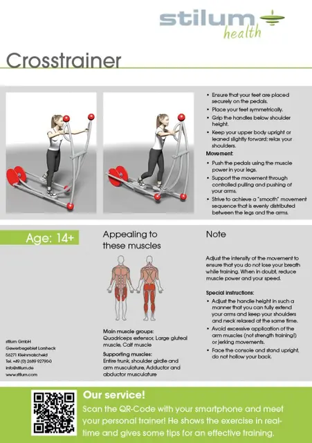 Fitness crosstrainer L218 x B72 x H205 cm 