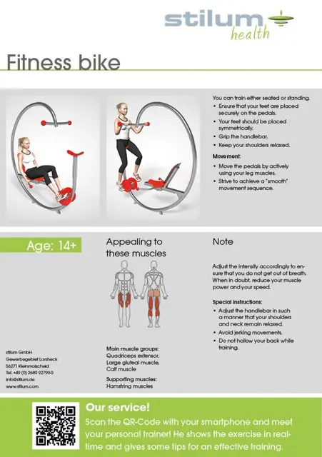 Fitness bike L175 x B80 x H193 cm 