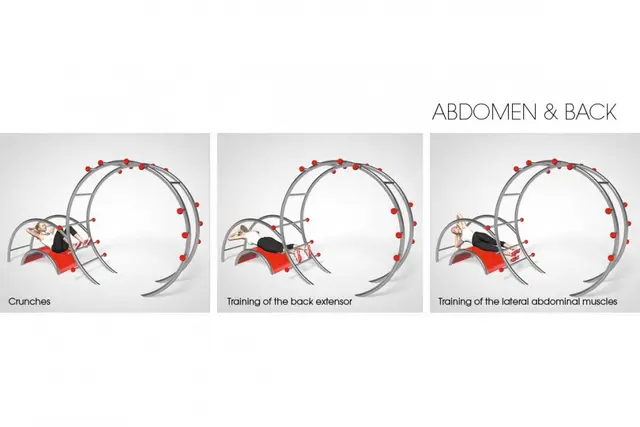 Multifunctional trainer L382 x B116 x H200 cm, inst. dybde 15 cm 