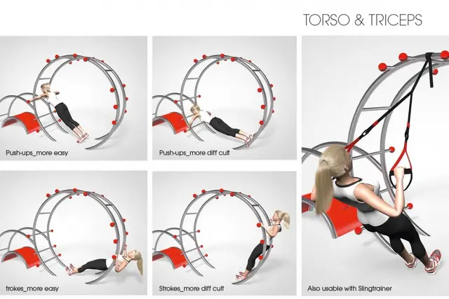 Multifunctional trainer L382 x B116 x H200 cm, inst. dybde 15 cm 