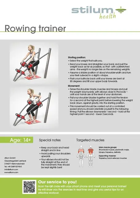 Rowing trainer L163 x B84 x H130 cm 