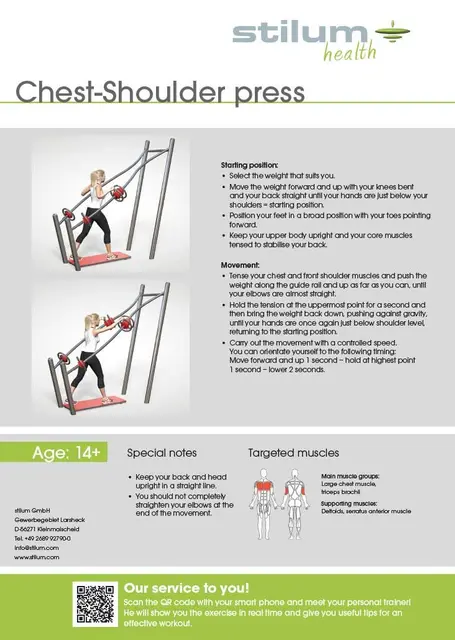 Chest shoulder press L230 x B107 x H230 cm 