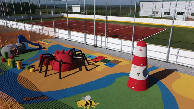 Fyr rødt gummifigur 3D Ø100 x H210 cm 