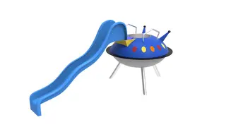 Flyvende tallerken gummifigur 3D L440 x B200 x H202 cm