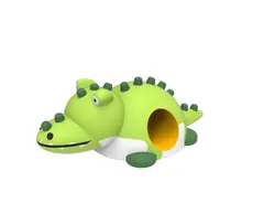 Gummidyr 3D krokodille med tunnel L149 x B264 x H88 cm
