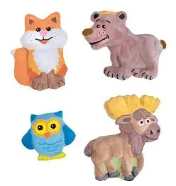 Støpeform skogsdyr 17 x 17 cm, 4 motiv