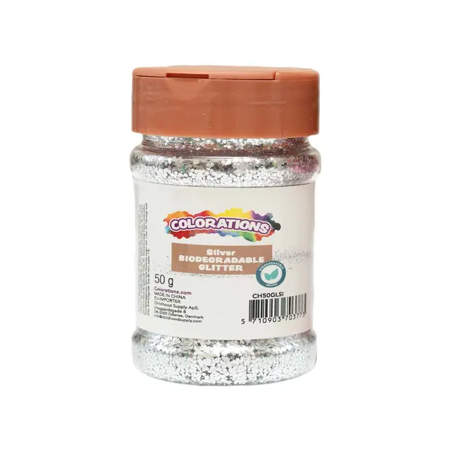 Bioglitter sølv 50 g 