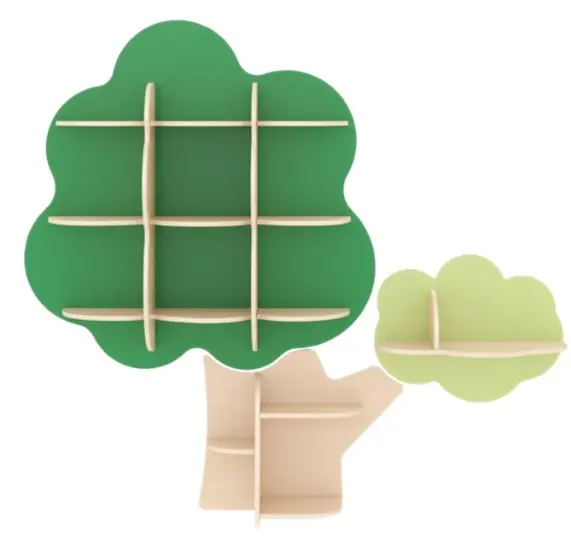 Bokhylle tre stor B185 x D32 x H168 cm 