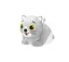 Mini katt gummidyr 3D-figur L129 x B90 x H74 cm