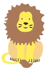 Løve gummidyr 2D-figur L89 x B140 cm