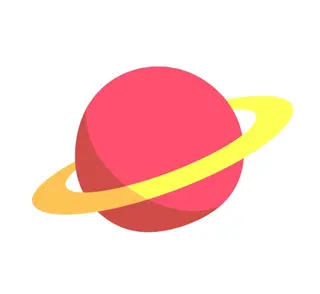 Saturn 2D-figur L90 x B53 cm