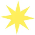 Stjerne 2D-figur L48 x B43 cm