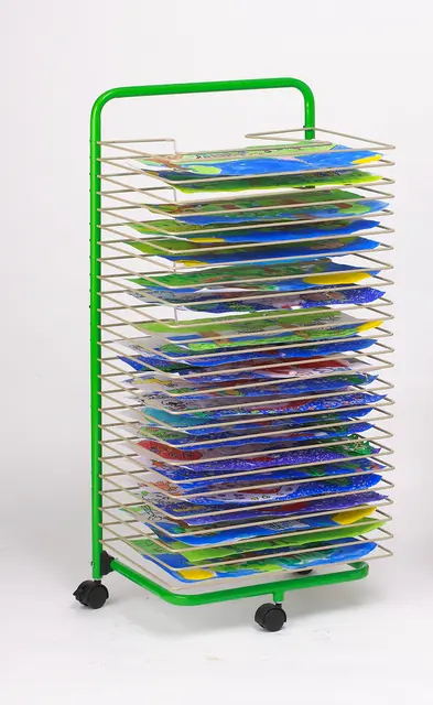 Tørkehyllestativ på hjul 25 hyller B:45 D:35 H:88cm 