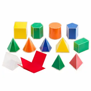 2D og 3D utbrettbare geometriske former H8 cm, 12 stk