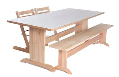 Bord understell T-fot Bøk ( Kun understell ) 