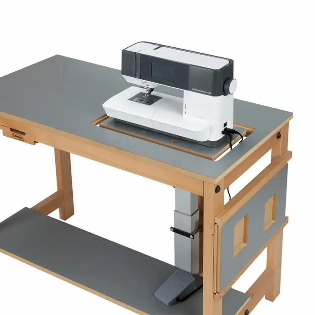Sjöbergs sybord m. grå m. elektrisk heis L120 x B60 x H90 cm 