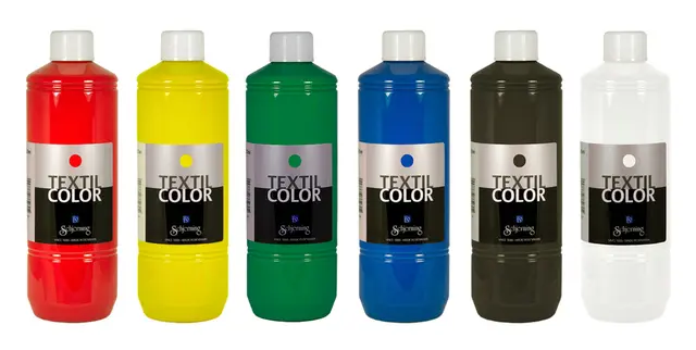 Tekstilmaling 6 stk x 500 ml 