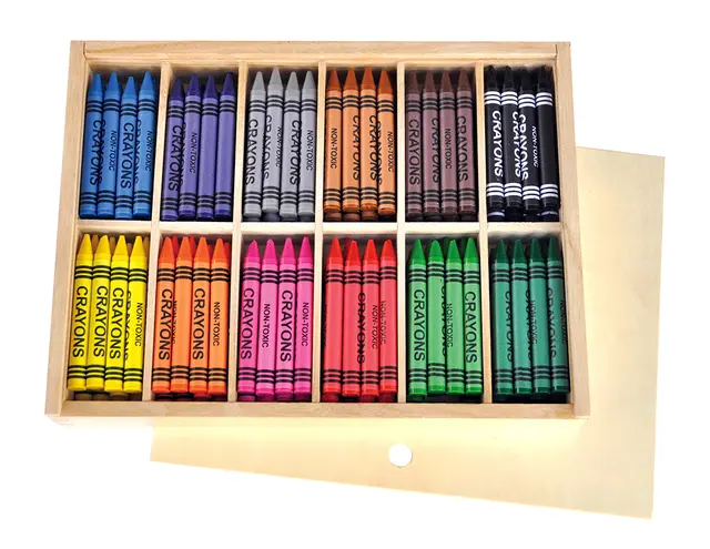 Fargestifter i trekasse Tykke, 144 stk 